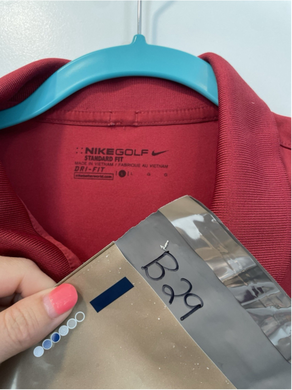 Men's Nike Golf Shirt Polo Shirt L Standard Dry Fit - Picture 7 of 7